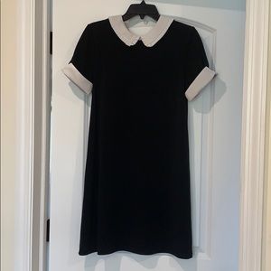 Cece black dress with white collar